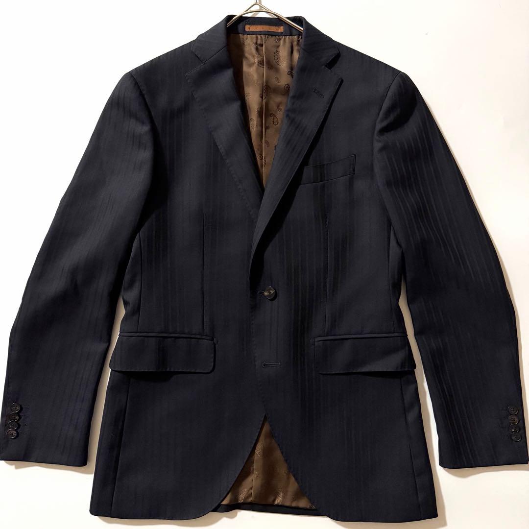 ペイズリー✨️ユニバーサルランゲージ 3ピース セットアップスーツ 裏地総柄 紺