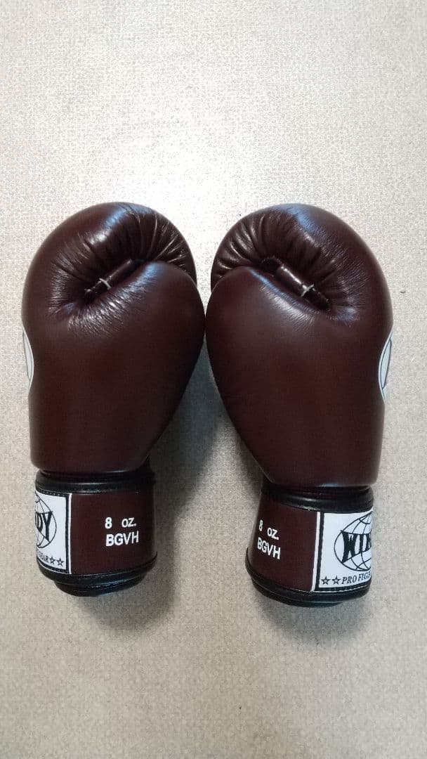 本革製WINDYボクシンググローブ 8oz マロン栗色 キックボクシング