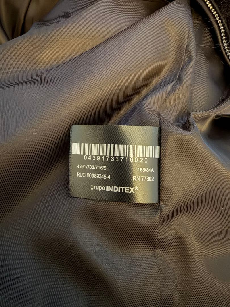 ZARA フェイクファーショートコートダークブラウン S