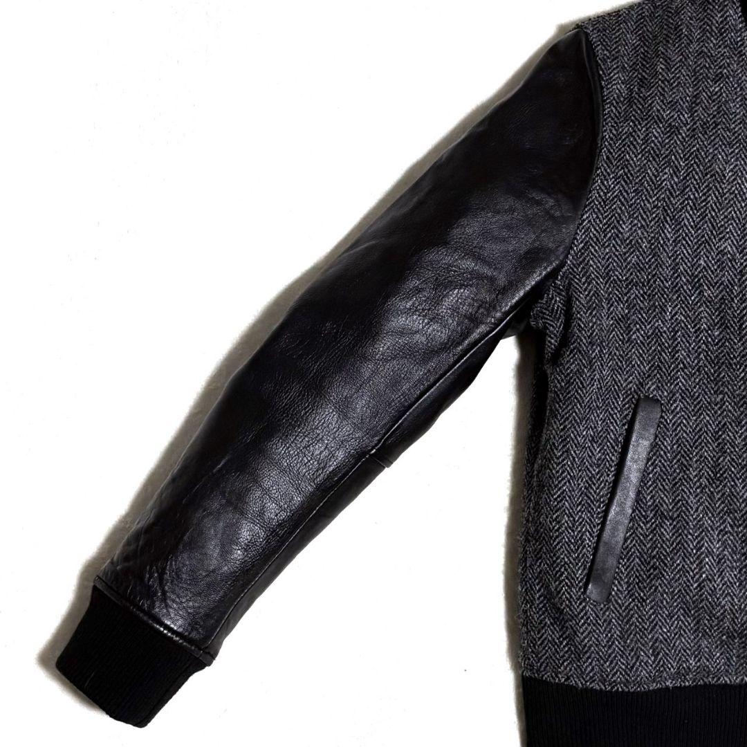 極美品✨️ BEAMS × Harris Tweed スタジャン レザー ウール