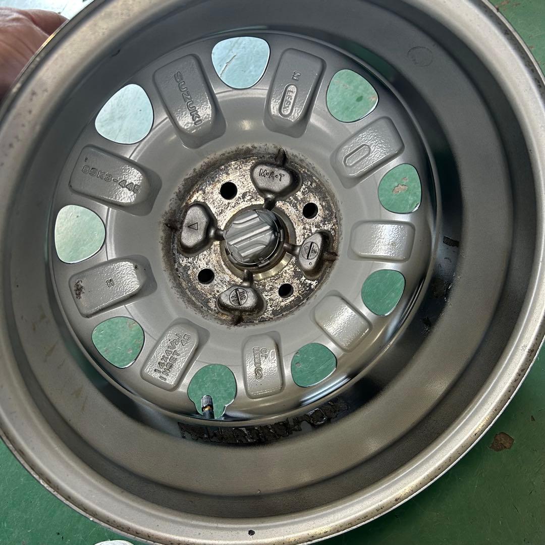 中古アルミ14X4.5スズキスペーシアギア純正4本セット　ラパン、ワゴンR等にも