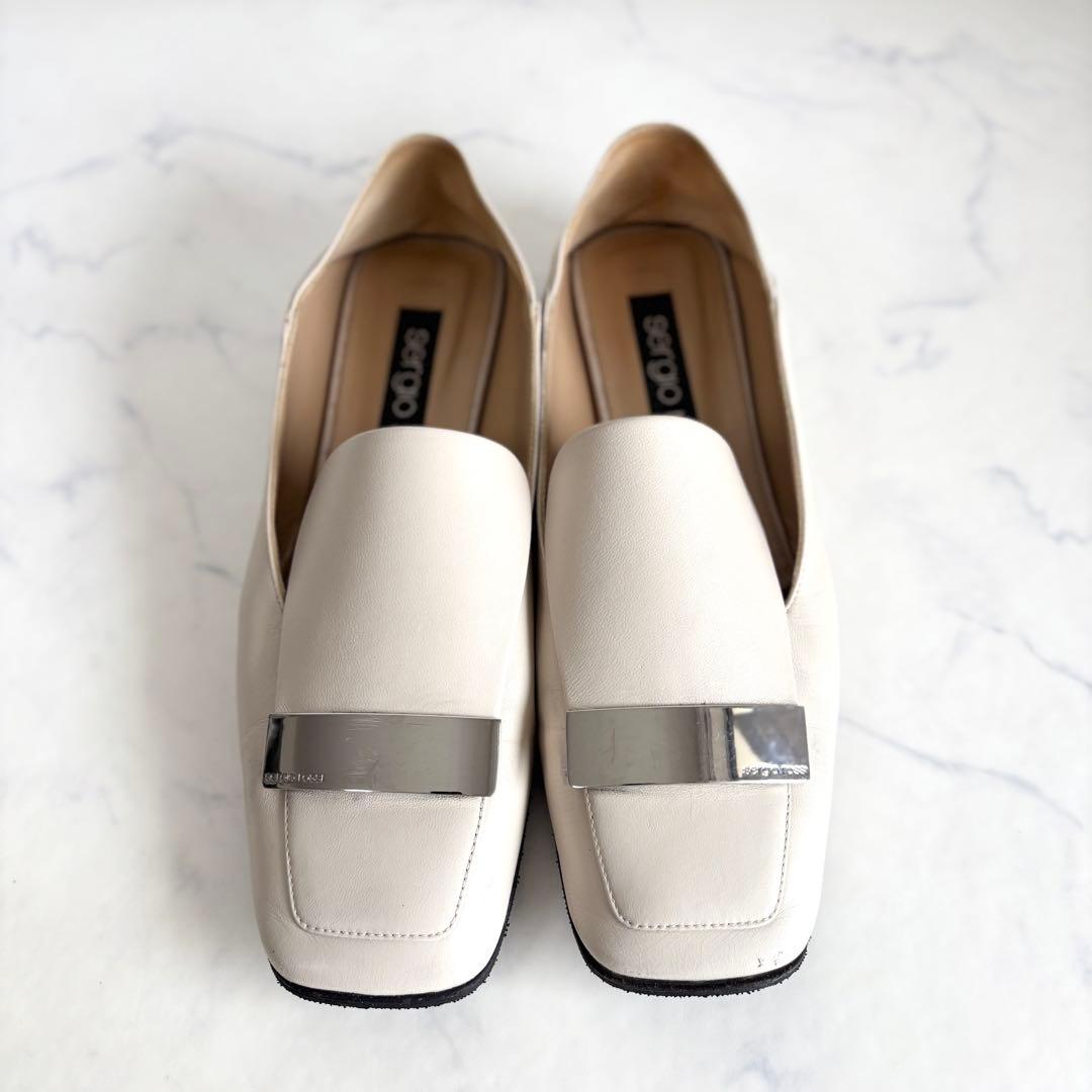 セルジオロッシ 37.5 SR1 SLIPPERS フラットシューズ チョーク