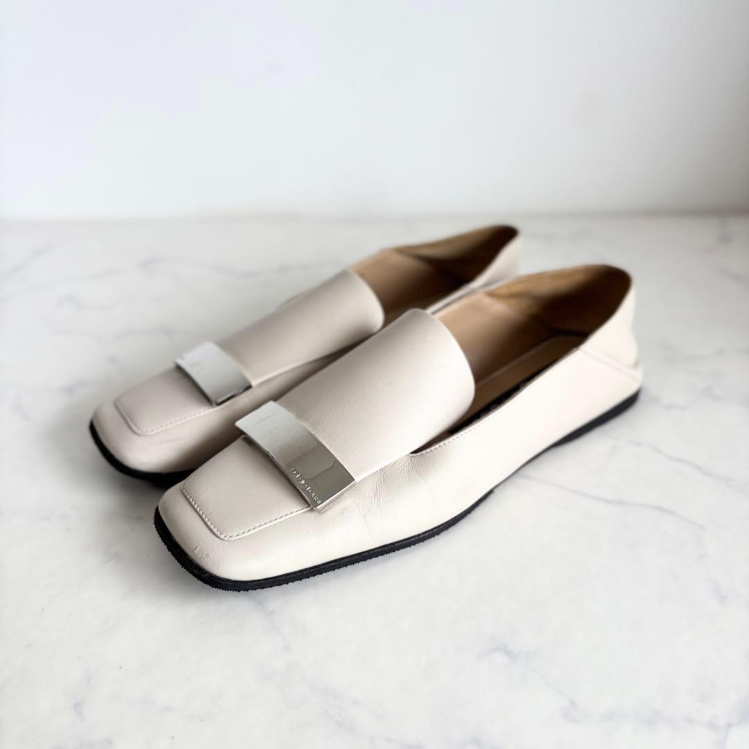 セルジオロッシ 37.5 SR1 SLIPPERS フラットシューズ チョーク