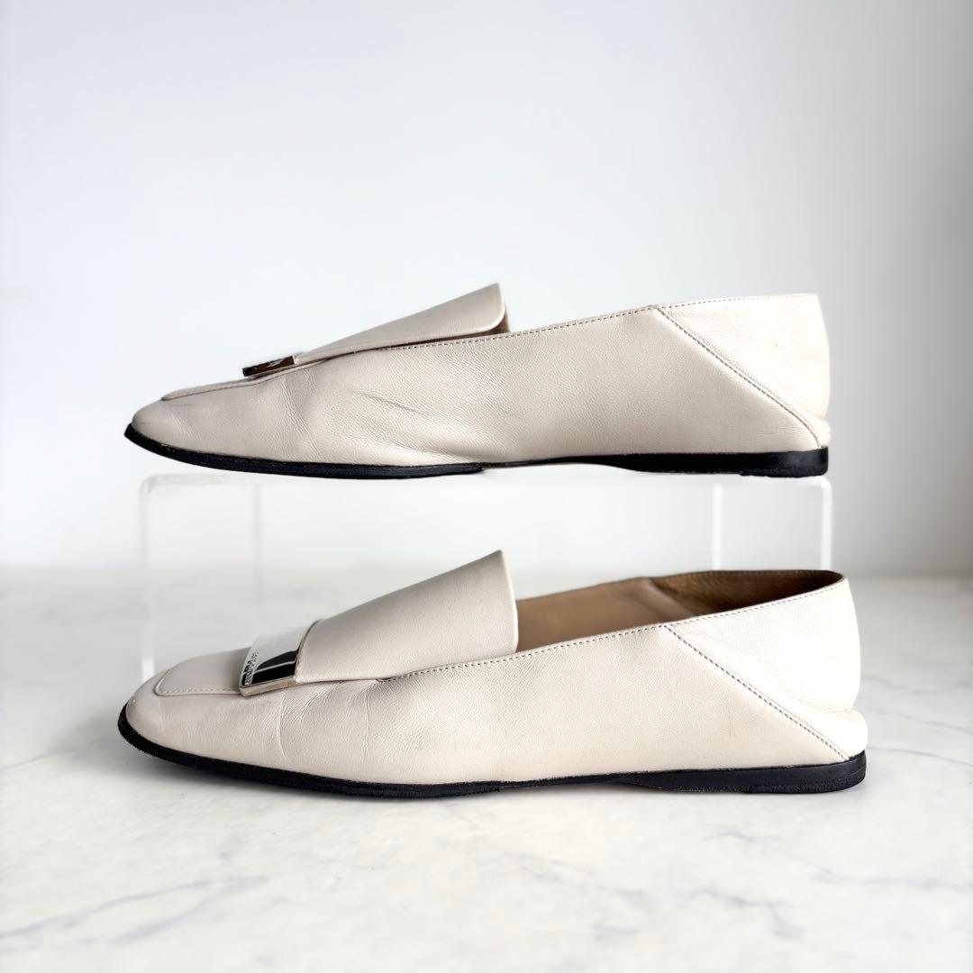 セルジオロッシ 37.5 SR1 SLIPPERS フラットシューズ チョーク