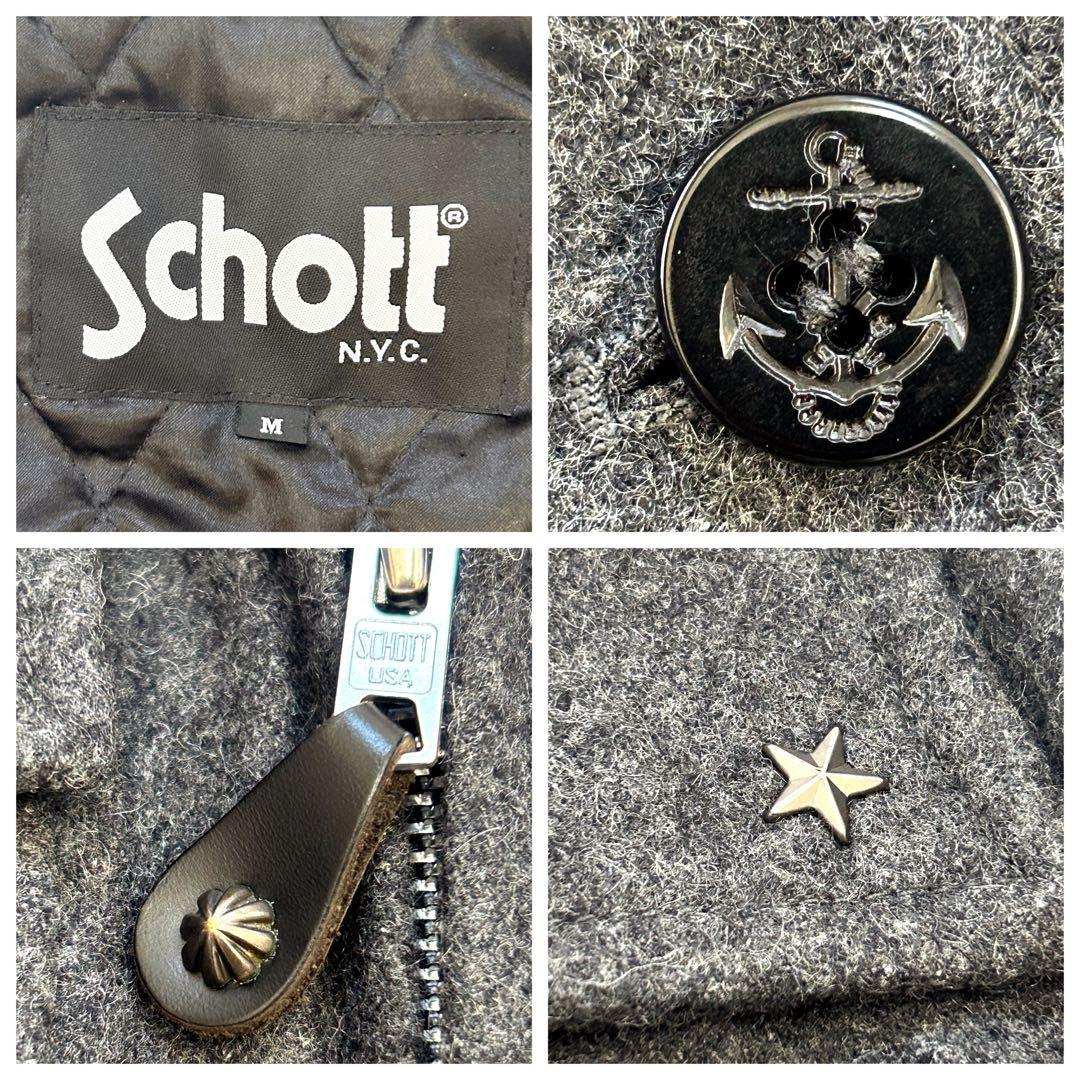 【美品】Schott ショット CPOジャケット Mサイズ グレー ウール