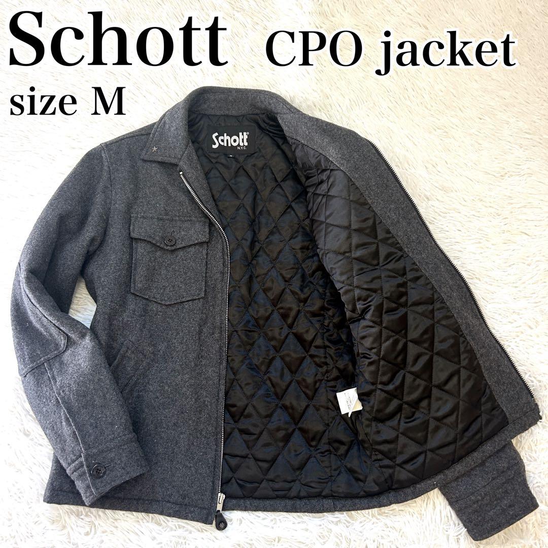 【美品】Schott ショット CPOジャケット Mサイズ グレー ウール