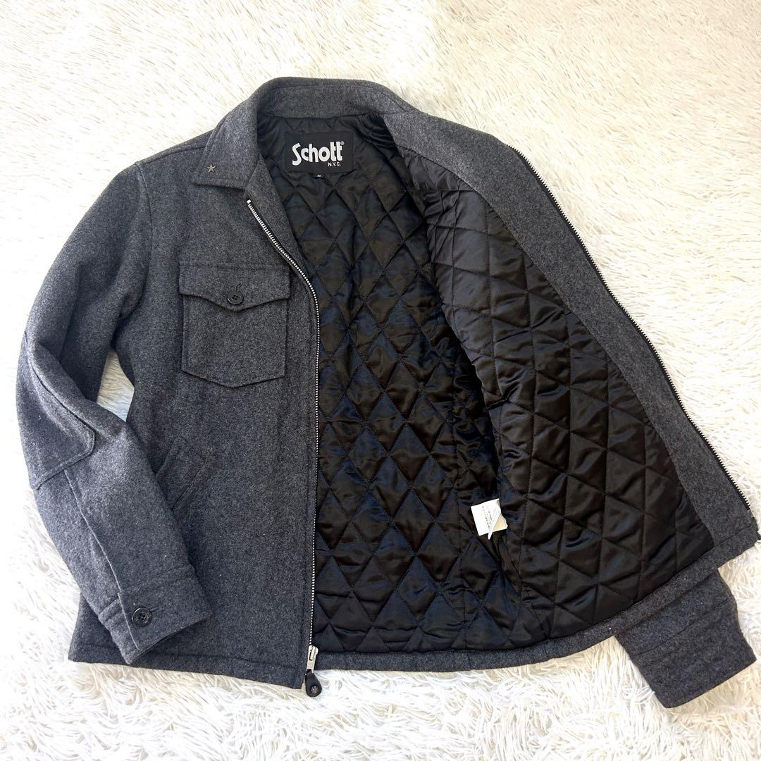【美品】Schott ショット CPOジャケット Mサイズ グレー ウール