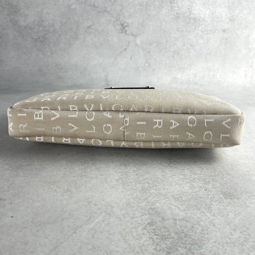 ブルガリ ハンドバッグ ロゴマニア ベージュ系xダークブラウン 27856