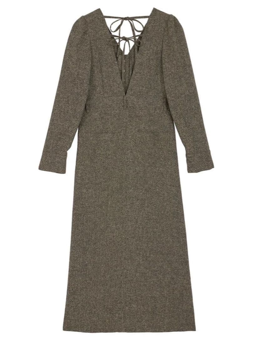 ワンピース Ameri ADORABLE BACK RIBBON TWEED DRESS