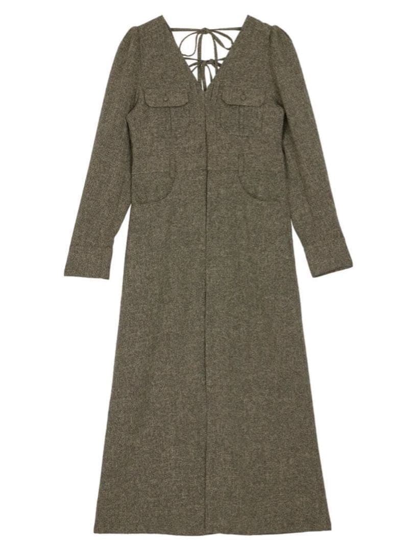 ワンピース Ameri ADORABLE BACK RIBBON TWEED DRESS