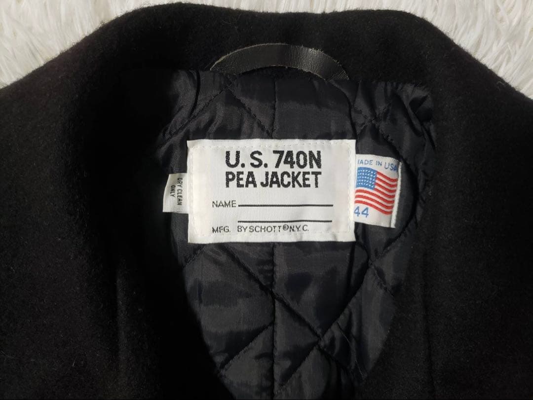 ショット ピーコート 740N USA製　希少　44サイズ ウール 黒