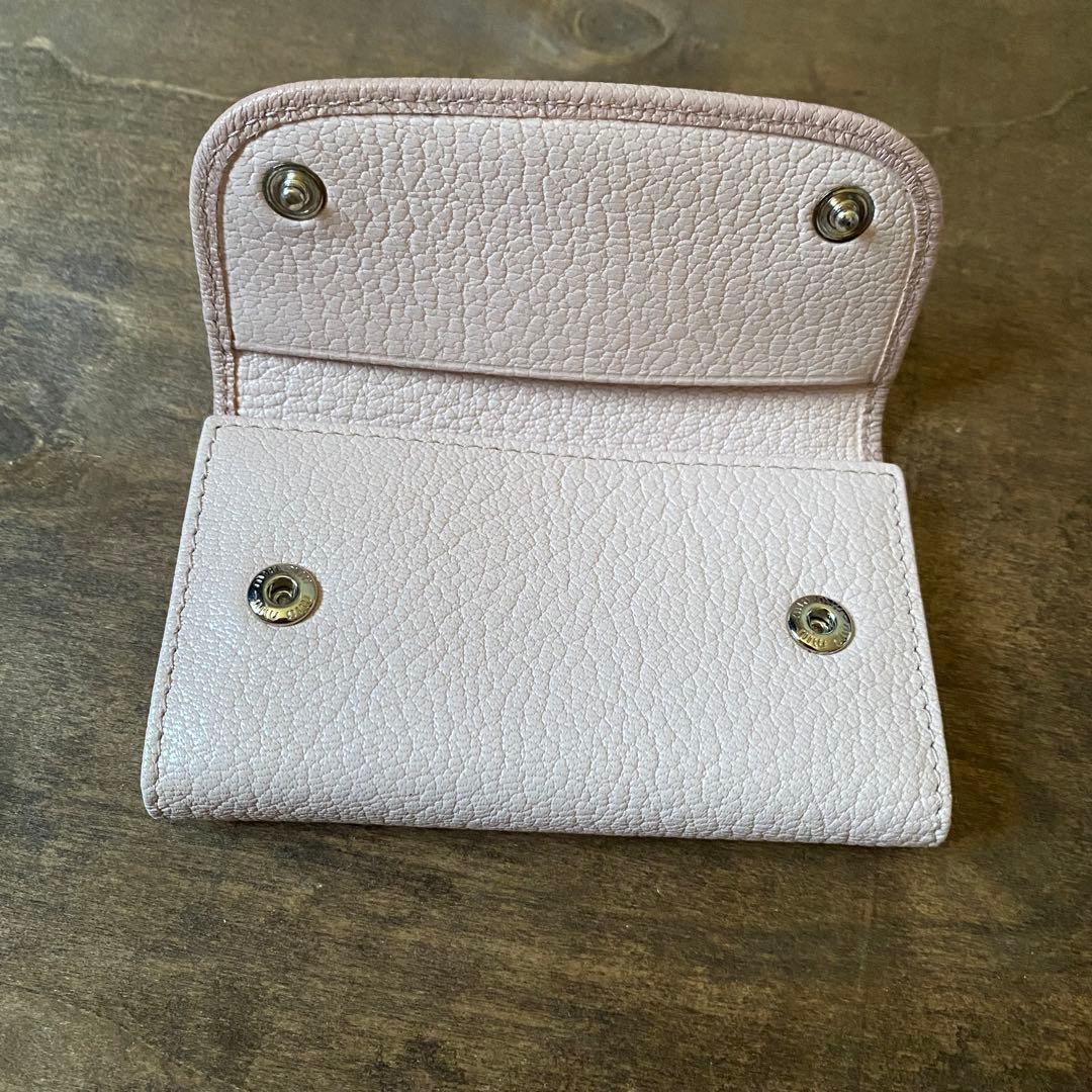 miumiu キーケース リボン バイカラー ピンク