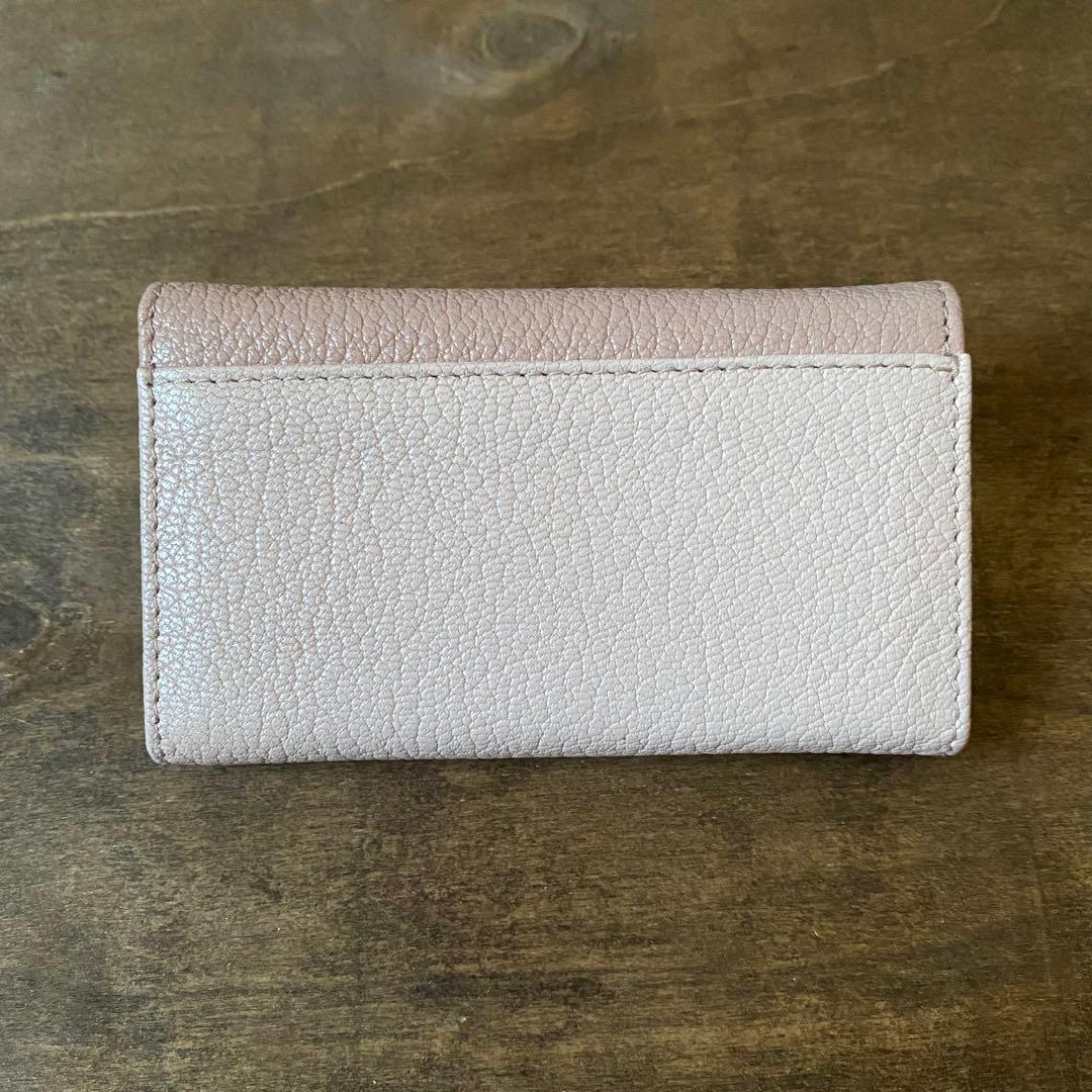 miumiu キーケース リボン バイカラー ピンク