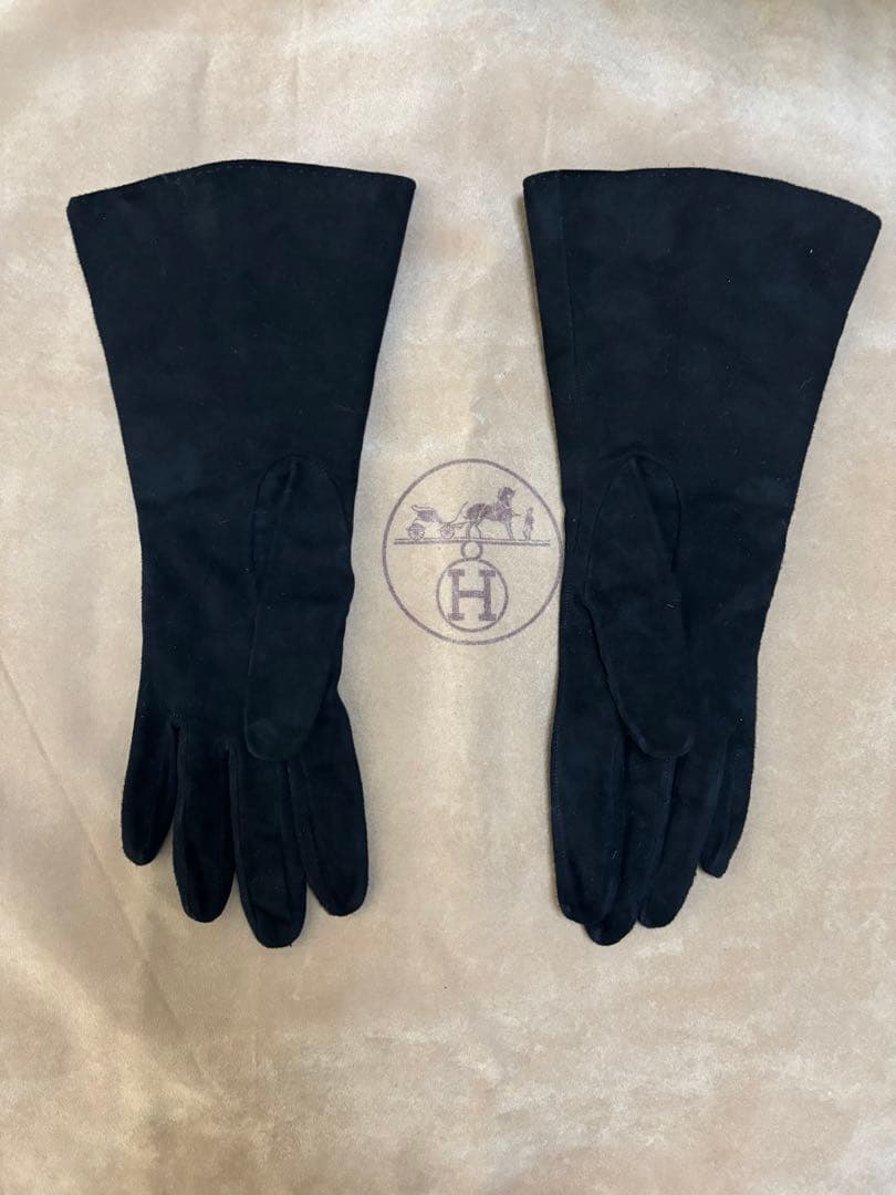 HERMES ブラック スエード 手袋