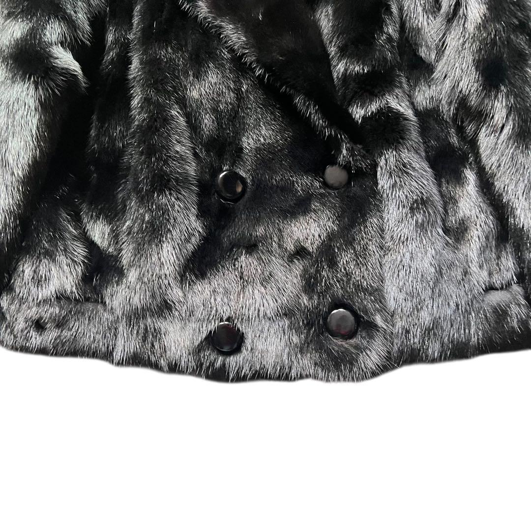 グラマミンク ショート丈 ダブルブレスト サガミンク リアルファーコート