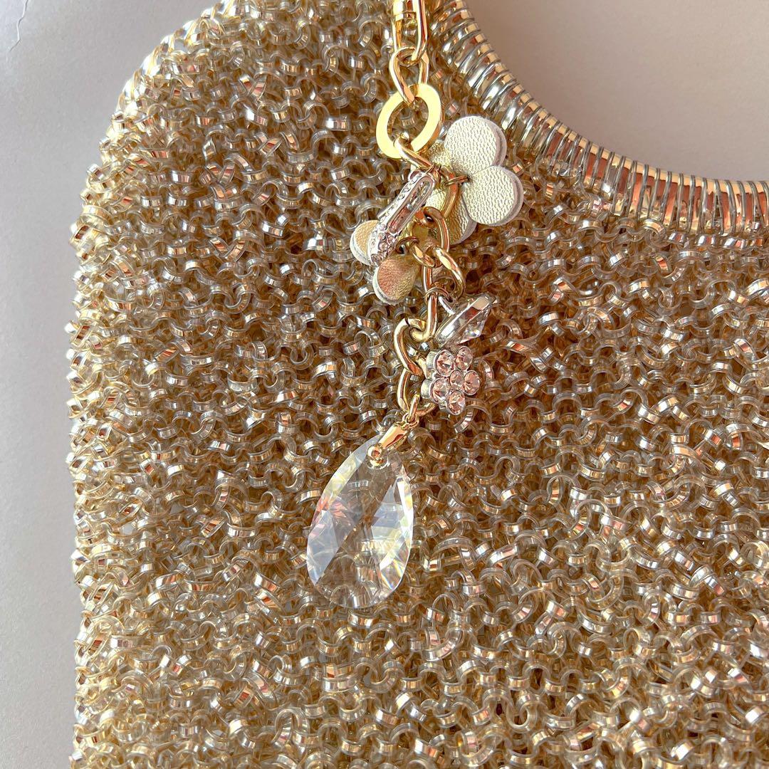 【美品】ANTEPRIMA　ワイヤーバッグ　ハンドバッグ　ゴールド　チャーム