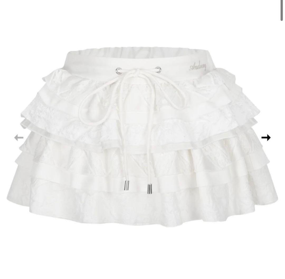 andwang ♡ Frill lace docking skirt