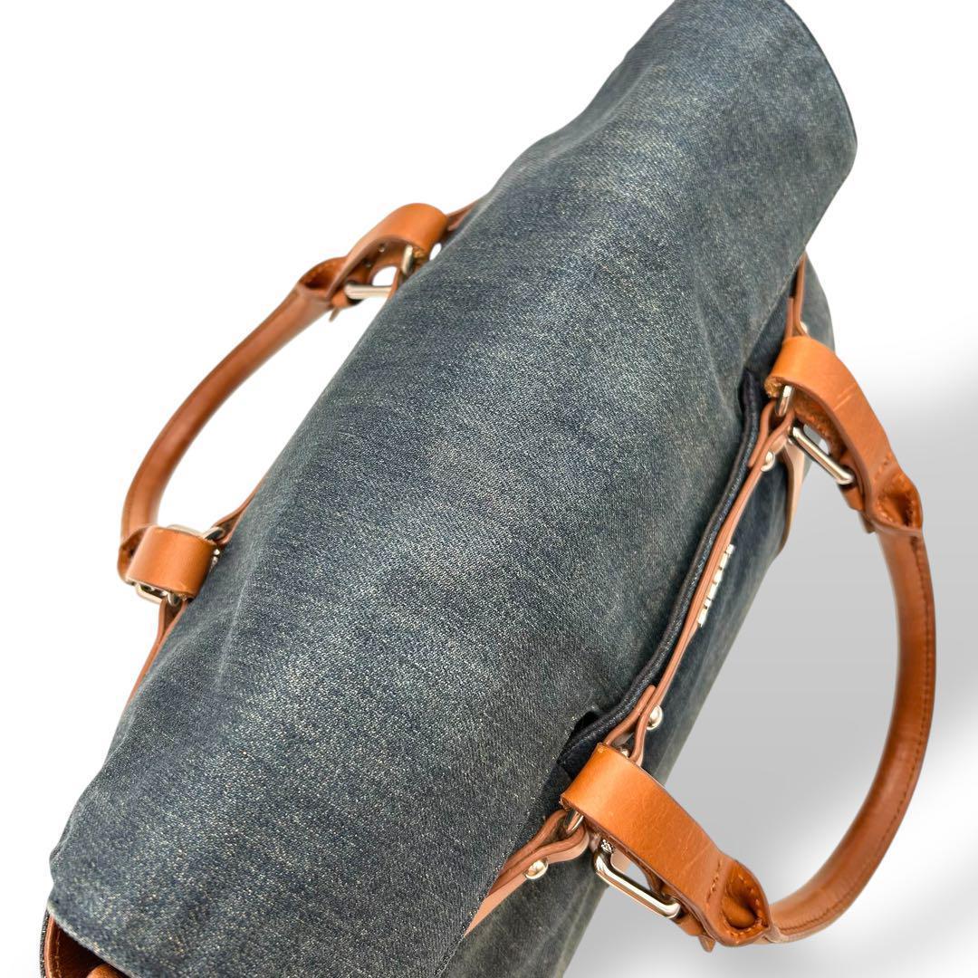 【大人気】DIESEL ディーゼル　デニム　トートバッグ　レザー　希少　美品