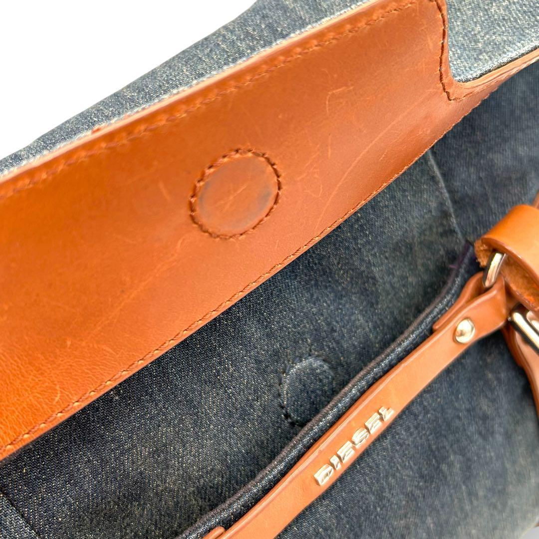 【大人気】DIESEL ディーゼル　デニム　トートバッグ　レザー　希少　美品