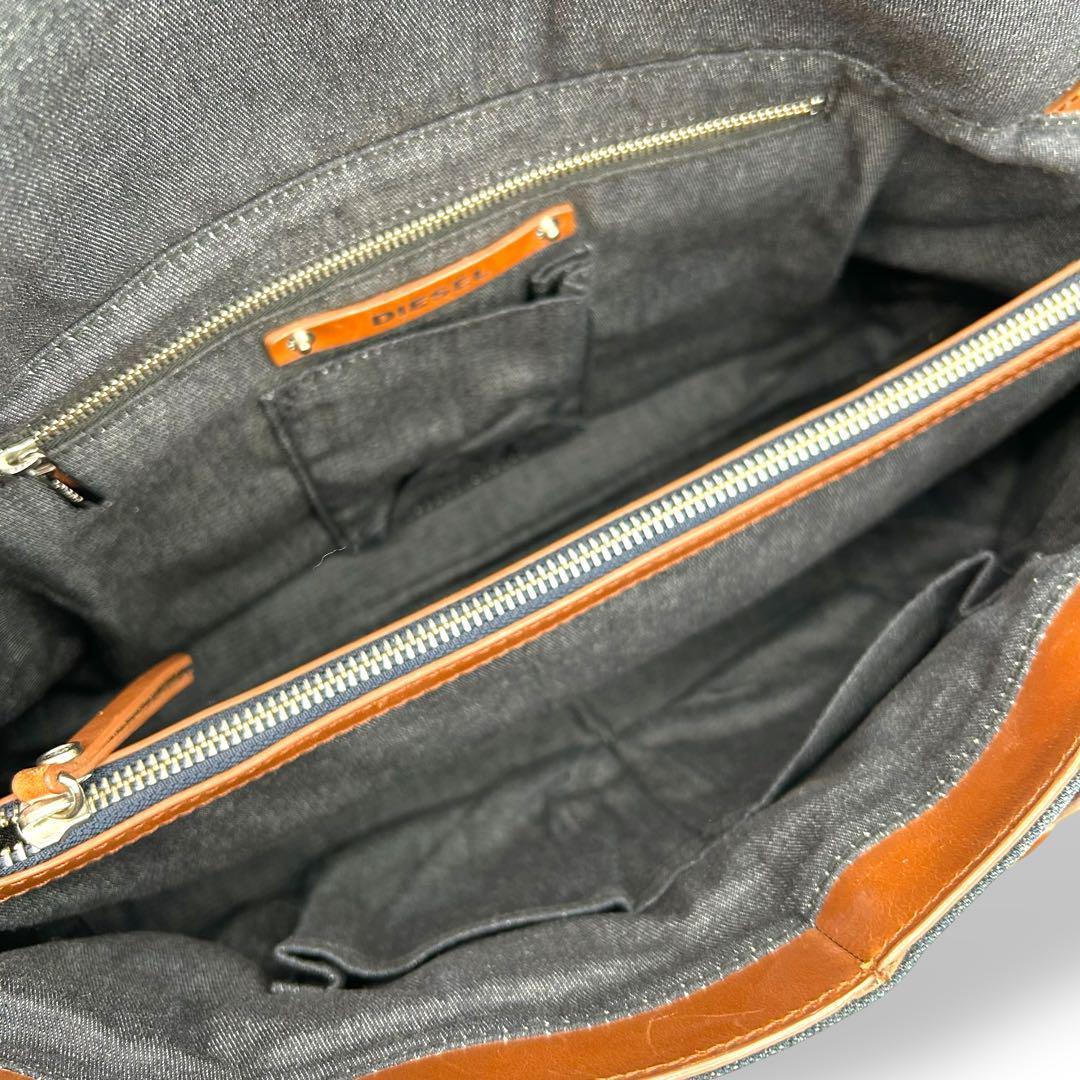 【大人気】DIESEL ディーゼル　デニム　トートバッグ　レザー　希少　美品