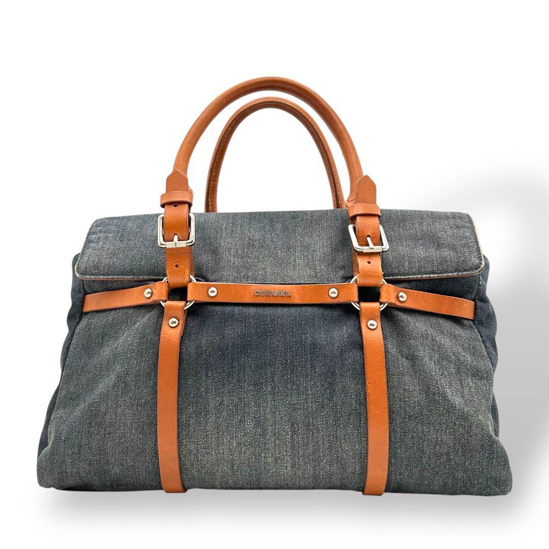 【大人気】DIESEL ディーゼル　デニム　トートバッグ　レザー　希少　美品