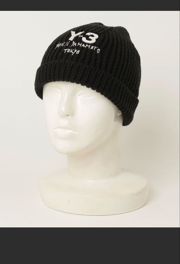Y-3 ブラック ビーニー ニット帽　2025