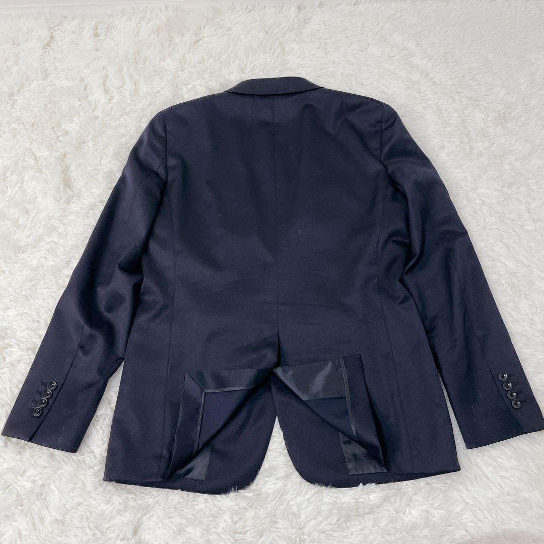 美品✨スーツカンパニー 黒タグ スリーピース 175 A6 シルク混 濃紺　L