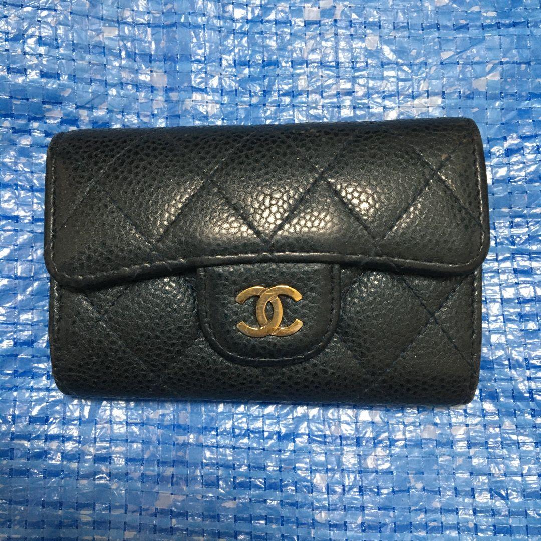 CHANEL シャネル マトラッセ キャビアスキン 4連キーケース