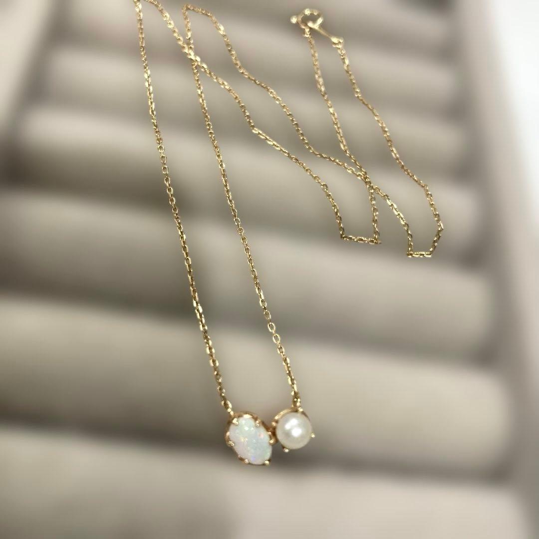 美品　ete オパール　ネックレス　k10 アガット　ノジェス　4℃ エステール