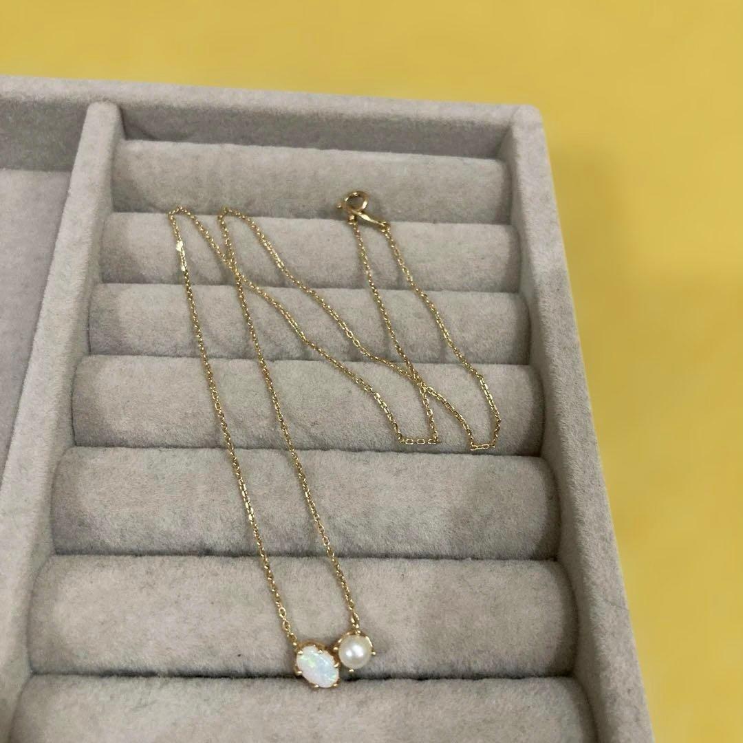 美品　ete オパール　ネックレス　k10 アガット　ノジェス　4℃ エステール