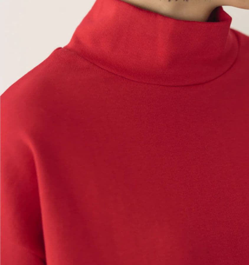 くらすこと+to 大人の定番ハイネック レッド 赤 2025今期