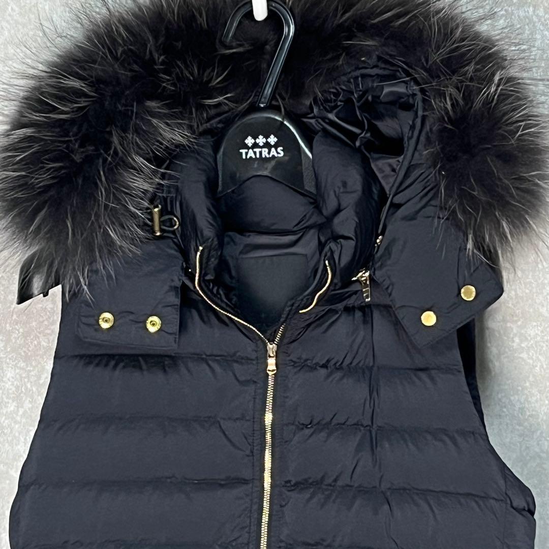 美品 ORSIERA ダウン ベスト ファー 取り外し可 3way ブラック