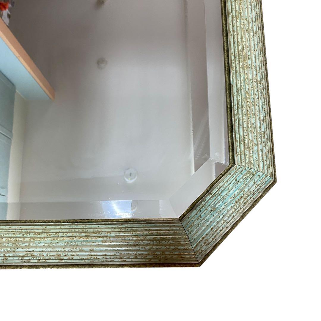 【美品】トスカーナイタリア製　八角形ウォールミラー鏡姿見ヴィンテージアンティーク