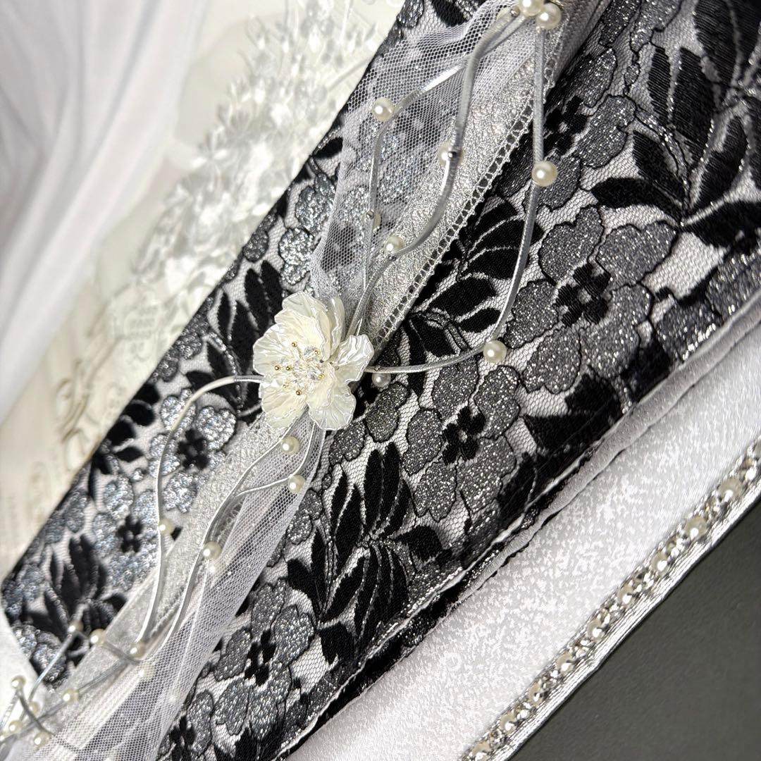 新品　2026年新作　帯締め　帯揚げ　半襟　重ね襟　セット　シルバー　振袖用