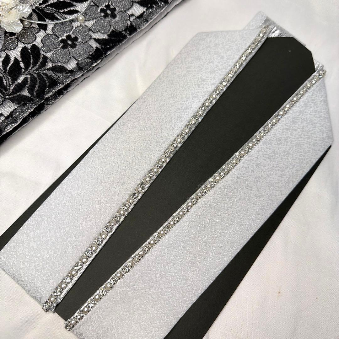 新品　2026年新作　帯締め　帯揚げ　半襟　重ね襟　セット　シルバー　振袖用