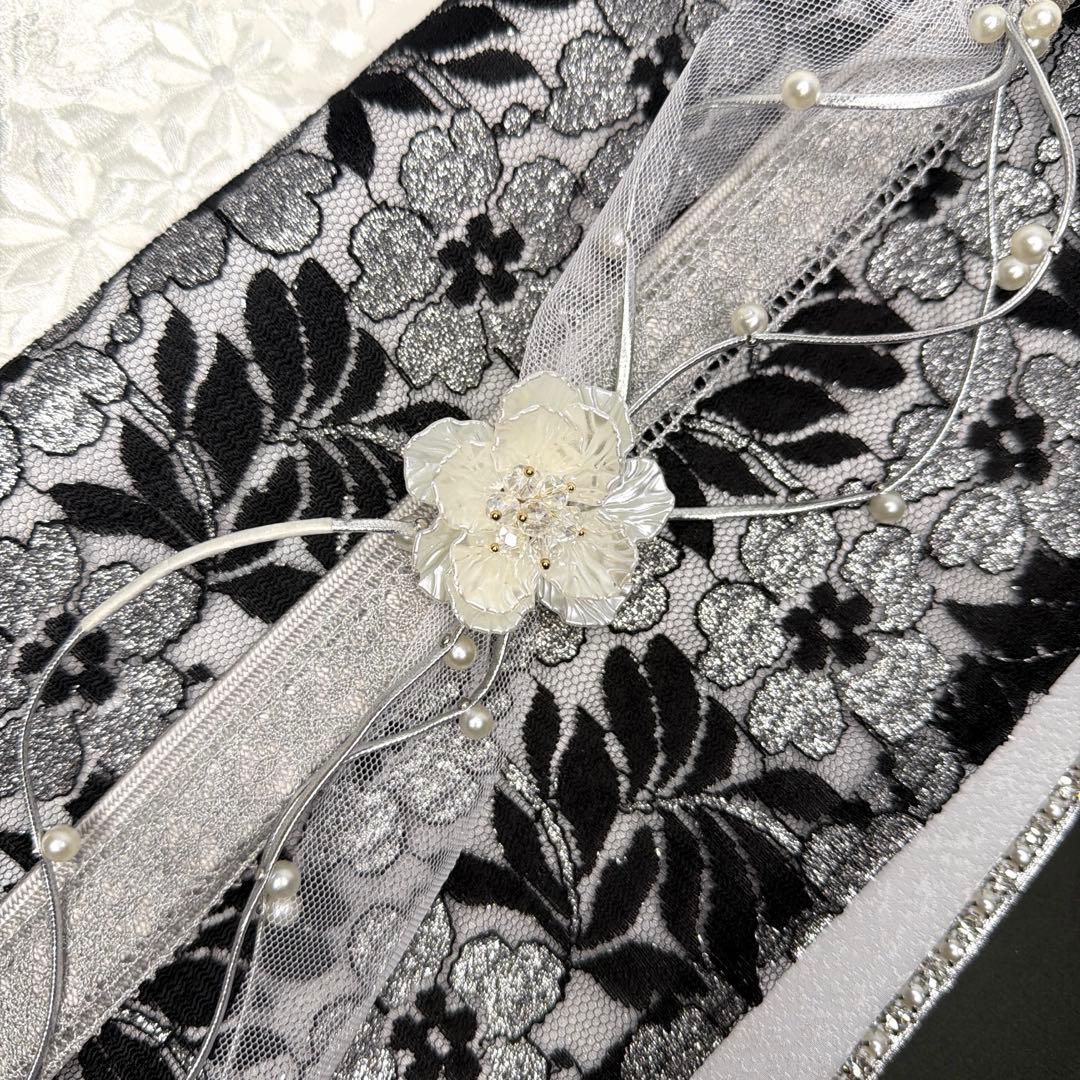 新品　2026年新作　帯締め　帯揚げ　半襟　重ね襟　セット　シルバー　振袖用