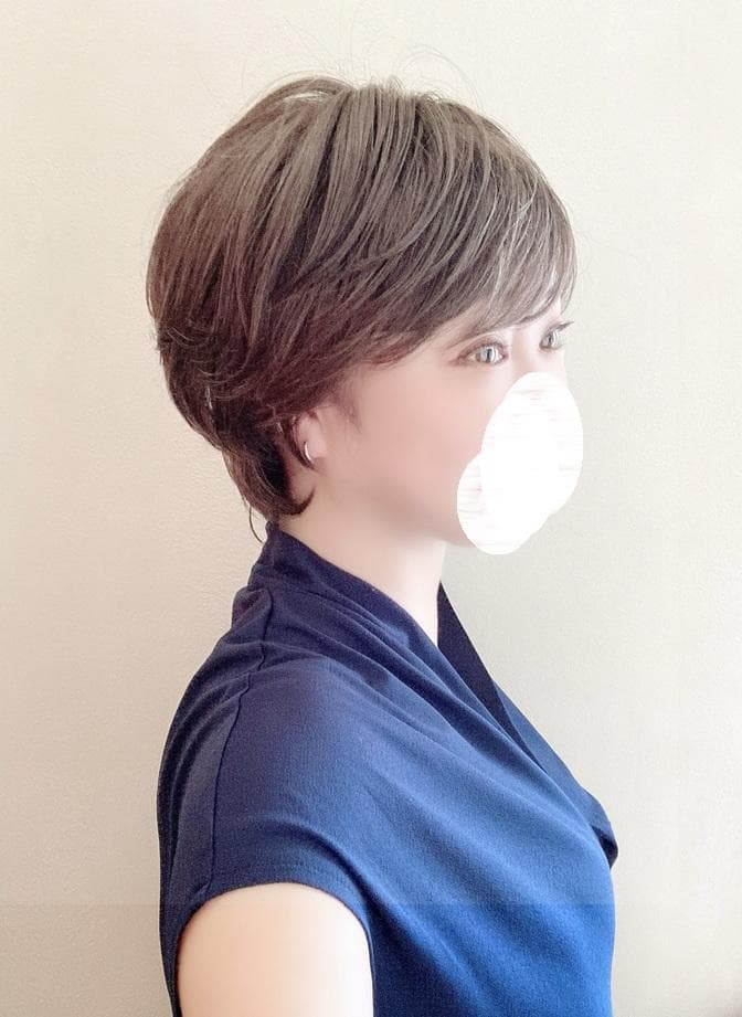銀座サロン　KAZUE WIG　人毛MIX　フェミニンショート　ダークブラウン