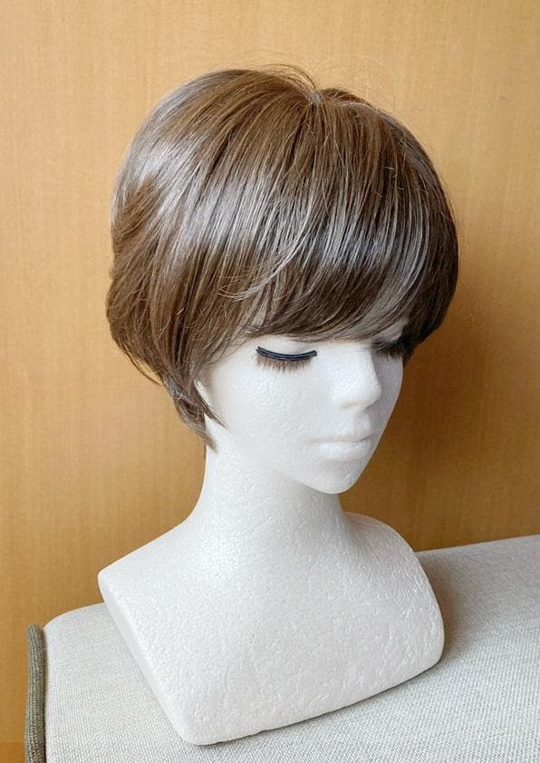 銀座サロン　KAZUE WIG　人毛MIX　フェミニンショート　ダークブラウン