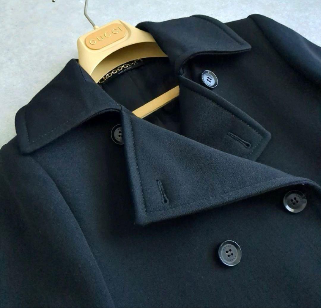 【★きこ★】美品 グッチ GUCCI シルク混 チェスターコート