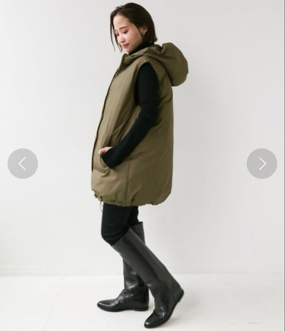 EVERYDAY I LIKE.　中綿ロングベスト　カーキ　ドゥーズイエムクラス