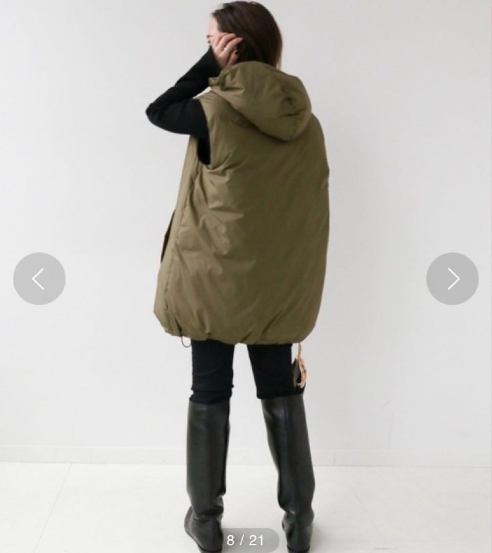 EVERYDAY I LIKE.　中綿ロングベスト　カーキ　ドゥーズイエムクラス