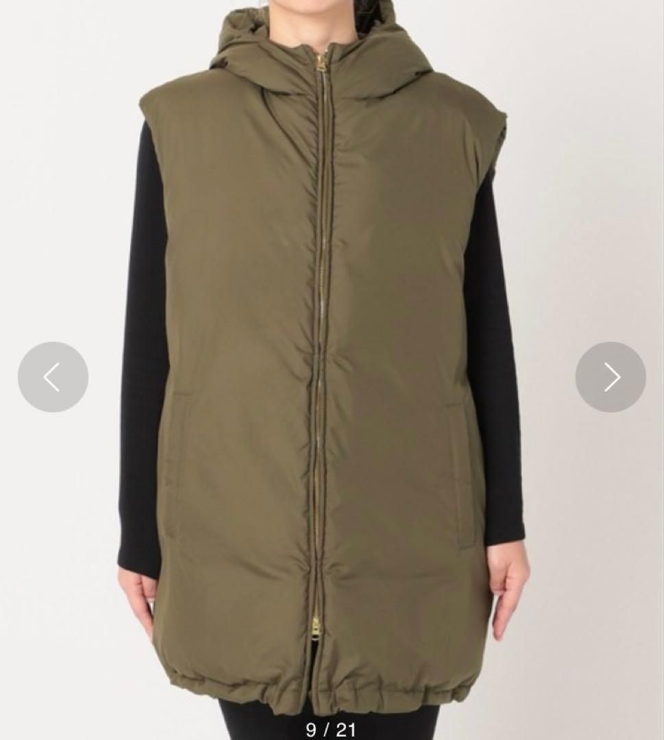 EVERYDAY I LIKE.　中綿ロングベスト　カーキ　ドゥーズイエムクラス