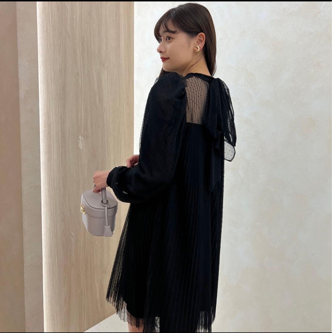ワンピース French Pleated Lace Dress M