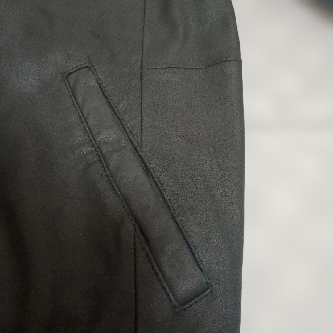 アディダス　トラックジャケットレザー　羊革ラムレザー　アディカラー