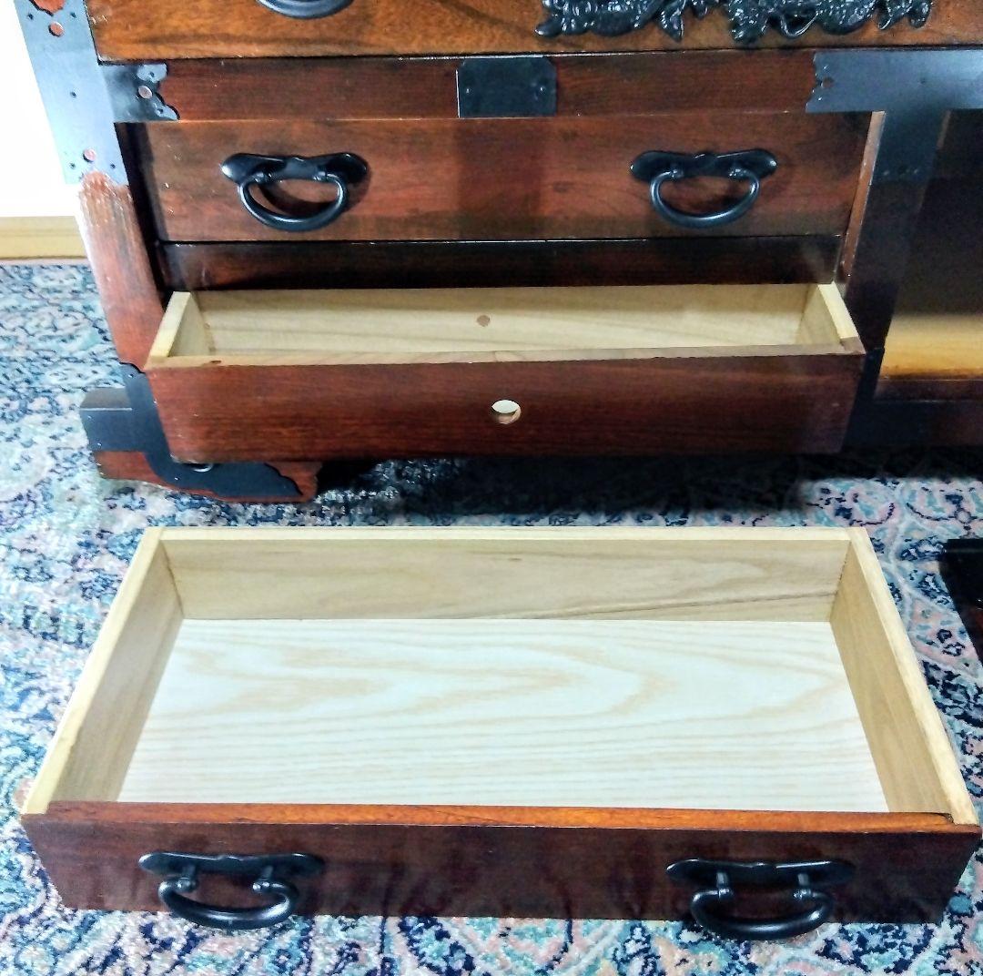 【蔵出し】アンティーク　車箪笥　からくり箪笥　ローチェスト　時代箪笥