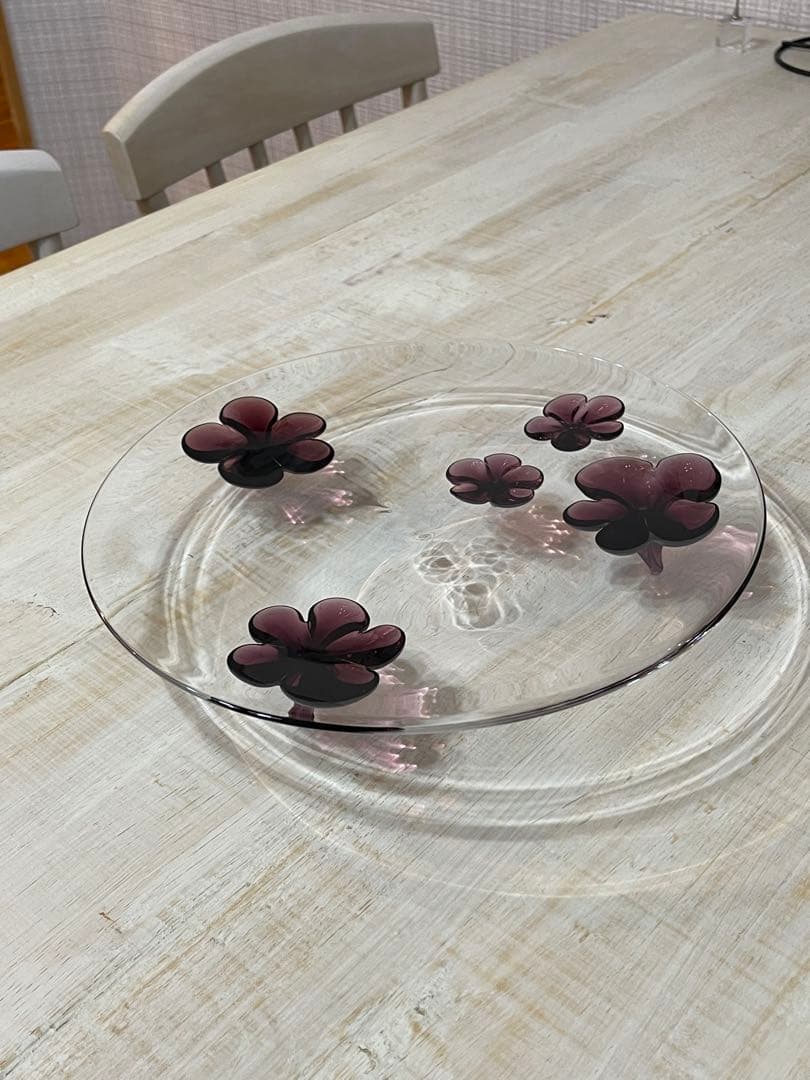 sghr CAMELLIA スガハラガラスプレート　28cm