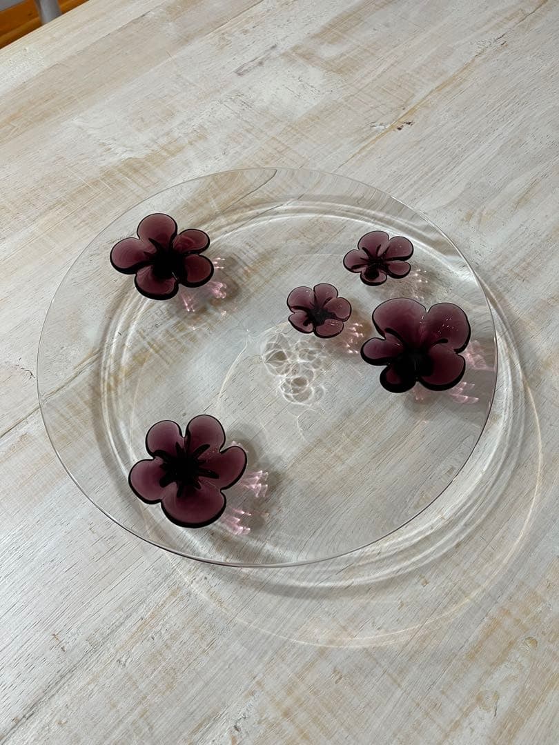 sghr CAMELLIA スガハラガラスプレート　28cm