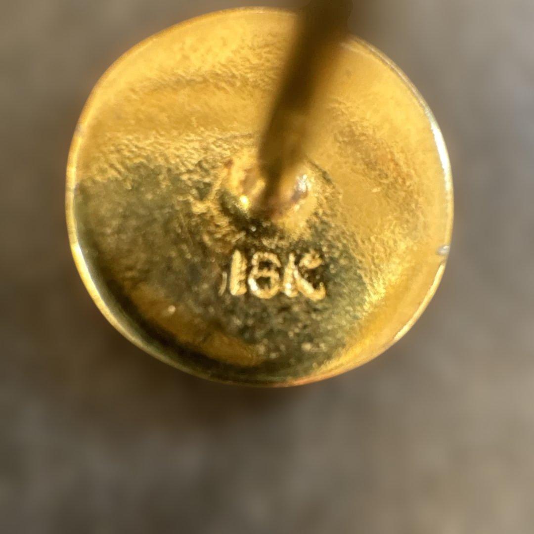 値下げ18K ゴールド 菊紋ネクタイピン チェーン付き