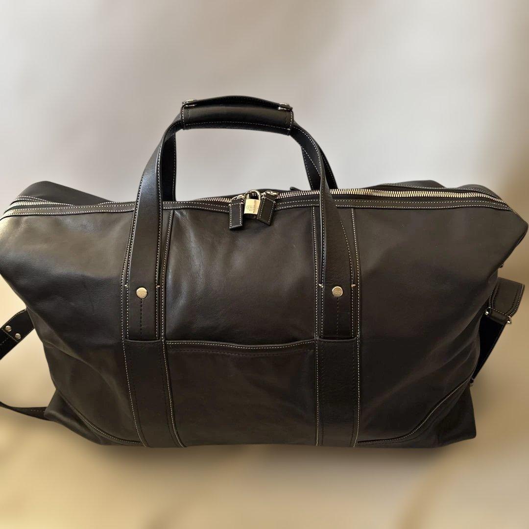 美品✨コーチ レザー　2way ボストンバッグ ブラック　大容量