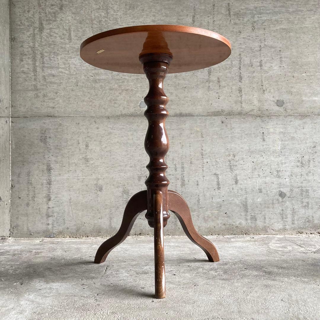 イタリア製 象嵌細工 コーヒーテーブル 丸テーブル サイドテーブル 木製 レトロ